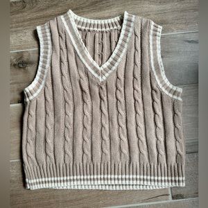 brown sweater vest